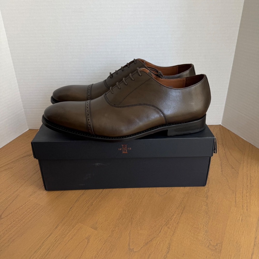 Allen Edmonds Brady Oxford Men Size 13D Olive Green Leather Cap‎ Toe 5935 - Picture 8 of 13